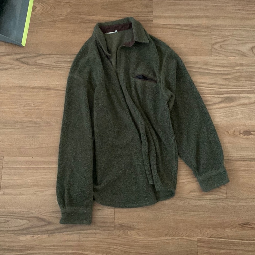 Thrifted fuzzy button down